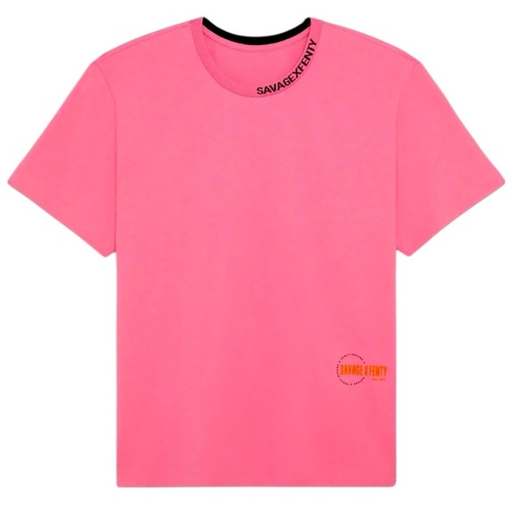 Savage X Fenty Tops - Unisex Savage x FENTY Pink Heartbreaker Essential Heavy Jersey Tee Large NWOT